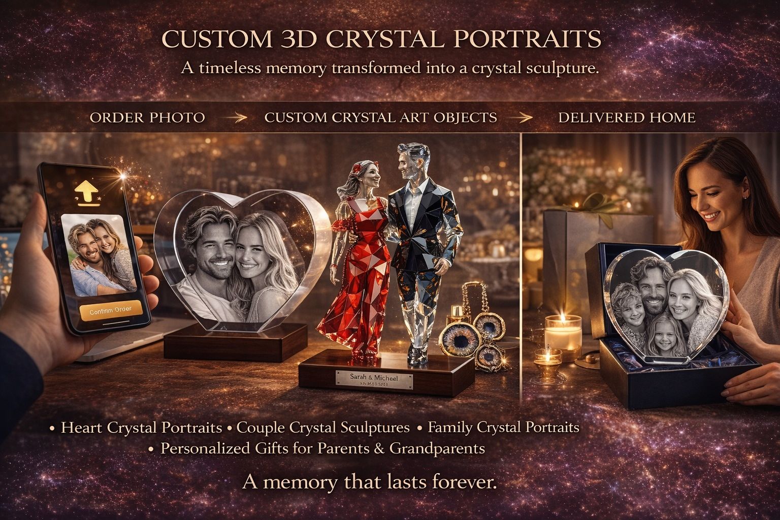 Crystal portrait order flow from phone to delivery